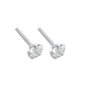 Elegant S925 sterling silver star stud earrings with clear zircon stones for women - 4mm Flower Zircon Studs
