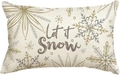 Linen Christmas pillow case featuring silver and gold snowflakes with Let it Snow text - Style P (Single-sided)
