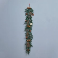 Vertical Christmas teardrop swag with gold ornaments, pine cones, and Merry Christmas sign - 1.5m Garland Gold (No Lights)