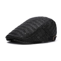 Gorra plana clásica de paja negra con hebilla metálica ajustable para protección solar - Ajustable / Negro
