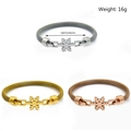 Bracciali a maglia tricolore oro argento e rosa con ciondoli a fiocco di neve - Stile a Tema Fiocco di Neve (Tipo F)