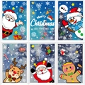 Stickers de Noël pour fenêtres avec Père Noël, bonhomme de neige, renne et flocons de neige - Ensemble de 6 (Pain d'Épice/Renne/Bonhomme de neige/Père Noël Mix B)