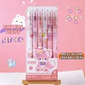 6er-Set löschbare 0.5mm Gelschreiber in Rosa mit Cartoon-Fuchs und Etui - Kleiner Rosa Fuchs 6 Stk/Box - Kristallblaue Tinte