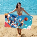 Quick-dry double-sided fleece beach towel with colorful basketball sports illustration - B70-Basketball Sport Illustration
