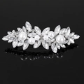 Pettine per capelli da sposa in argento con eleganti perle e cristalli marquise - Stile C - Fermaglio per capelli Argento + Perla