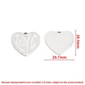 Colgante de corazón de acero inoxidable con calado LOVE, medidas 28,5 mm x 29,7 mm para DIY - 28.5x29.7mm / Color Acero