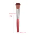 Manicure dust brush with dark red gradient handle and round brown bristles for nail cleaning - Red and Black Handle Brush