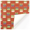 Christmas gift wrapping paper with red green plaid and colorful gift box patterns - Style 11