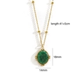 Detail shot of vintage 14K gold plated necklace with 18mm faceted green African jade pendant - Oval African Jade Pendant