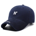 Classic navy blue washed cotton baseball cap with white N2 embroidery and Nothing logo - Dark Blue