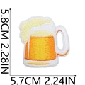Patch ricamata boccale di birra per decorazione vestiti San Patrizio, 5,8x5,7 cm - Boccale di Birra (2号)