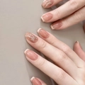 French pale yellow press-on nails with elegant gold bows and butterfly design details - French Bow Style (JL0699)