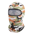 Detail of breathable orange camouflage tactical face mask with high-elastic eye opening - Orange Camouflage