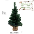 Mini 50cm green artificial Christmas tree with burlap base for tabletop holiday decor - 50cm