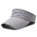 Visera deportiva gris claro con tejido de malla transpirable y ala curva extendida - Ajustable / Gris claro