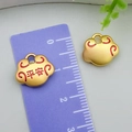 Pendentifs cadenas DIY en or sable doré avec caractères Fu et Pingan pour bijoux - Verrou Fortune & Sécurité Double-Face
