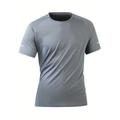 Men's grey quick-dry sport T-shirt with raglan sleeves and reflective cuff details - L / Gray