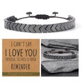 Arrow hematite cross bracelet with adjustable brown cord and gift card set - Dark Brown Cord With Card / Gunmetal