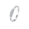 Classic S925 sterling silver three-stone ring with moissanite accents for engagement - Fdjz-414-30 Point Moissanite (d Color)