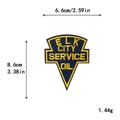 Vintage navy Elk City Service Oil embroidery patch with yellow thread measuring 6.6x8.6cm - GZ-0014 (ELK CITY SERVICE)