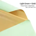 Two-tone 56x56cm waterproof flower wrapping paper in light green and metallic gold - Light Green + Gold
