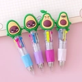 Set di 4 penne a sfera multicolore con simpatici avocado e impugnature colorate - Penna a 4 colori Avocado