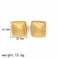 Polierte quadratische Edelstahl-Ohrstecker mit 18K Vergoldung, konvexes Design, 28,8 mm - 18K Gold / Gold (TE60021-G)