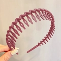 Deep pink wavy non-slip headband with matte finish and dense teeth for secure hold - 25# Wave Comb-Taro Purple