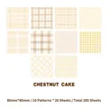 Chestnut Cake Notizzettel Set braun kariert 80x80mm mit 10 warmen Mustern 200 Blatt Papier - Kastanien-Schichttorte
