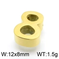 Polished gold number 8 titanium steel pendant 12x8mm weighing 1.5g for jewelry making - Number 8 (KLJ4366-Z)