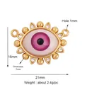 Rosa Böser Blick Anhänger mit Goldbeschichtung und Zirkonia für DIY-Schmuckherstellung - M86-F1 Auge Verbinder-Stil / Rosa