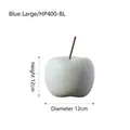 Large light blue apple ceramic ornament with matte finish, height 12cm, diameter 12cm - Blue Large Apple
