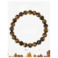 Tiger Eye beaded stretch bracelet with natural brown stone beads for focus and luck - Tiger Eye Bracelet