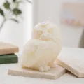 Detailed owl shaped scented candle in cream white finish with 11.5cm height dimension - Exquisite Owl(66) / Cream White