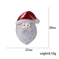 Broche Père Noël classique rouge et blanc avec paillettes, épingle de fête en alliage - Père Noël (2640)