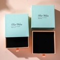 Mint green and orange drawer jewelry box with black velvet lining for rings and necklaces - Mint Green (Drawer Box)
