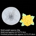 Hydrangea silicone flower mold and yellow resin floral model for cake decorating - 1#15-701 Hydrangea / Clear