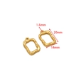 Golden rectangular stainless steel jewelry pendant with 20x14mm hammer texture finish - Hydraulic Rectangular Frame Pendant (F2407) / 14x20mm (1.8mm Hole) / Gold