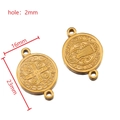 16mm goldener Benediktus-Medaillon-Verbinder für DIY-Halsketten und Armbänder - 5 Stk./Packung / 16mm-Gold