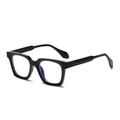 Classic black square frame sunglasses with blue light blocking lenses and matte finish - Anti-Blue Light Plain Lens / Black Frame Anti-Blue Light