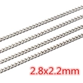 DIY silver stainless steel link chain accessory 2.8x2.2mm for jewelry making - CH-06 (2.8x2.2mm) / Steel