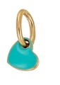 Minimalist heart pendant necklace featuring tiffany blue enamel and gold ring detail - PJ00013D4-1 (Lake Blue Heart)