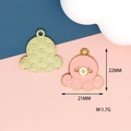 Pink enamel octopus charms with gold metal back and 22mm size dimensions - Octopus