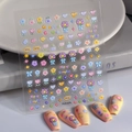 3D embossed floral nail art stickers with macaron flowers and heart patterns for manicure - 3D Textured Floral Bowknot Style (FEB-876)