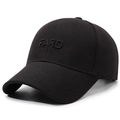 Cappellino da baseball nero in cotone con ricamo FARD 3D e visiera curva vista laterale - Regolabile / Nero