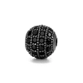Makroaufnahme einer 8 mm schwarzen Mikro-Pave-Zirkon-Kugelperle für DIY-Schmuckstücke - 8mm / Schwarzer Zirkonia Schwarz