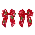 Détail de pinces à cheveux de Noël rouges avec motif de Père Noël et de camion - Rouge (1)