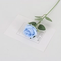 Artificial light blue velvet rose flower with green stem for wedding decor - Silk Sky Blue