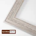 Oak White European oil painting frame with 6.8cm wide silver floral embossed carvings - Inner Diameter 10x10cm (Assembled) / Oak White