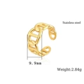 Golden stainless steel pig nose chain ring with adjustable open band and 9.9mm width - Gold